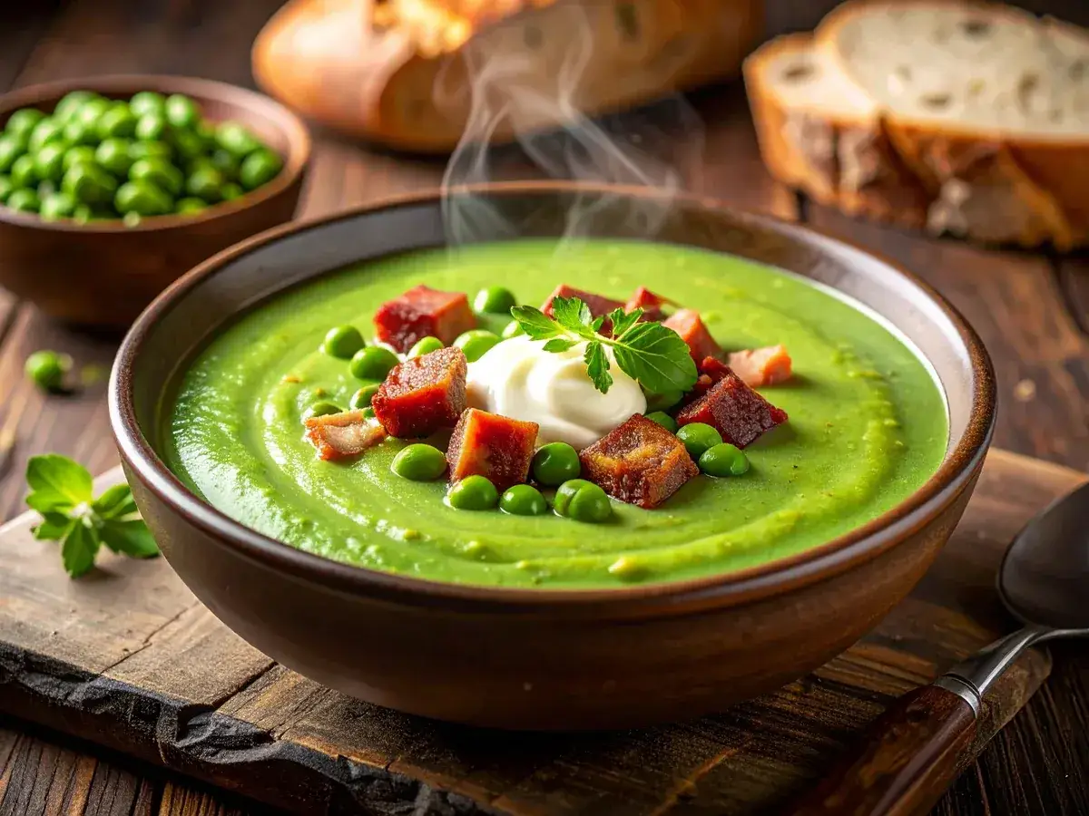 Erbsensuppe mit Speck und Würstchen