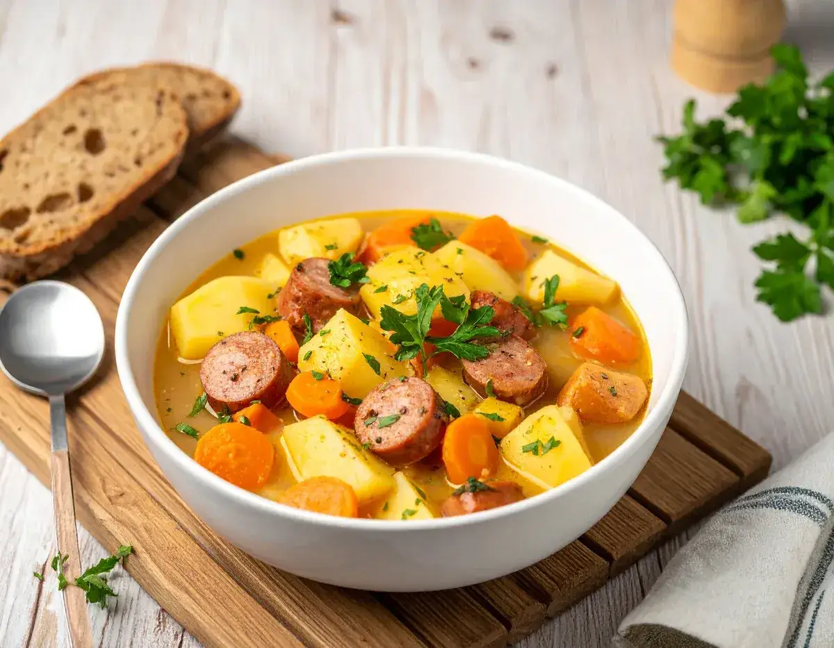 Kartoffel-Möhren-Eintopf mit Würstchen