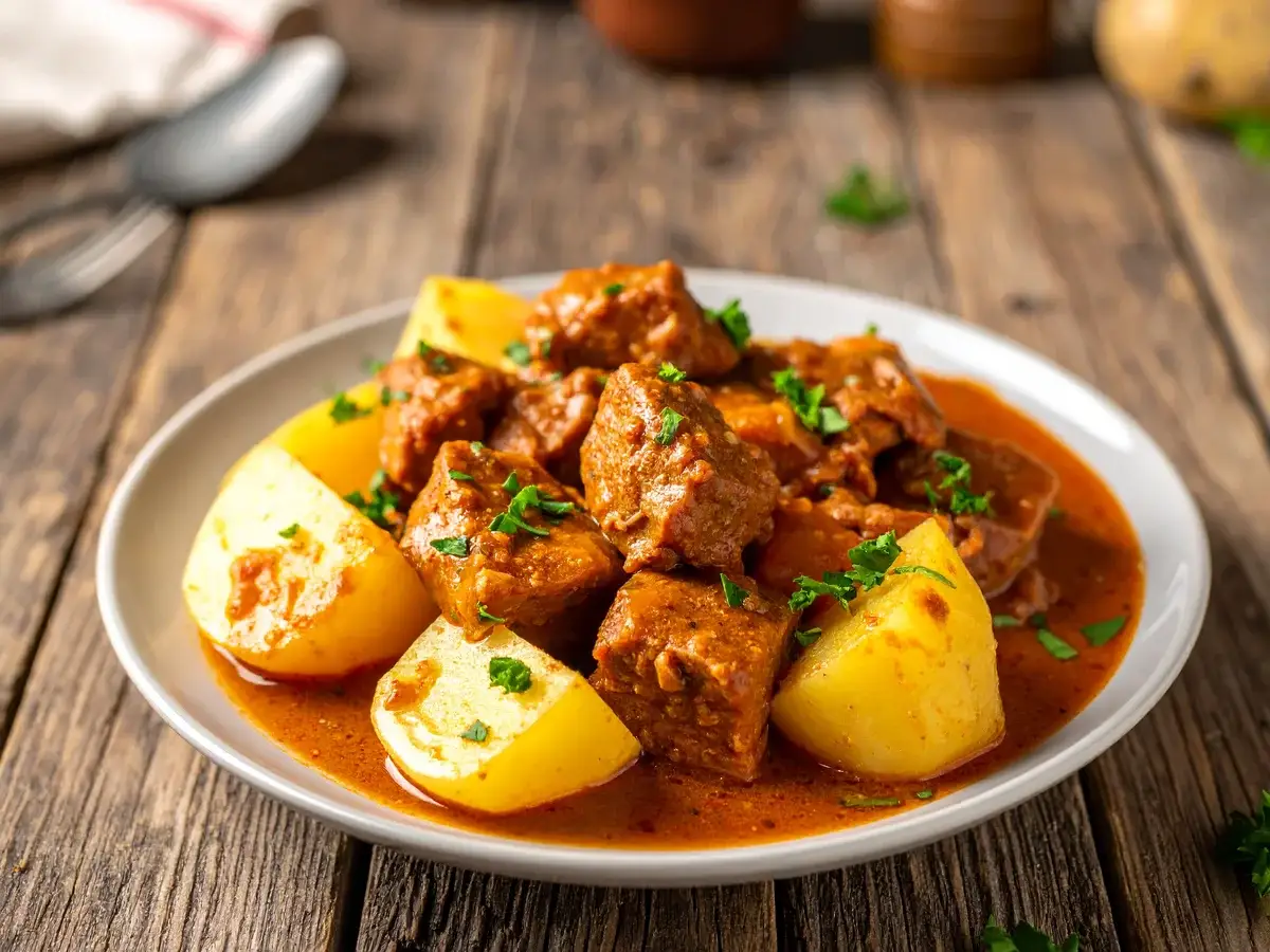 Schweinegulasch mit Kartoffeln