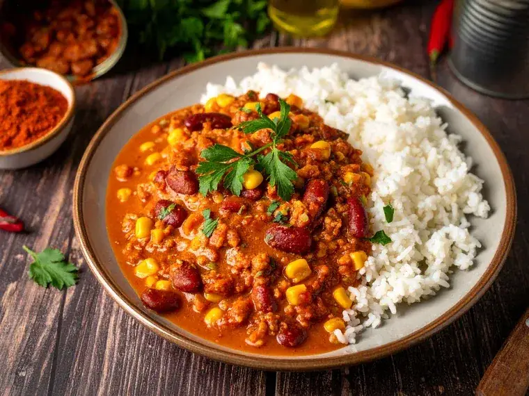 Chili sin Carne mit Reis