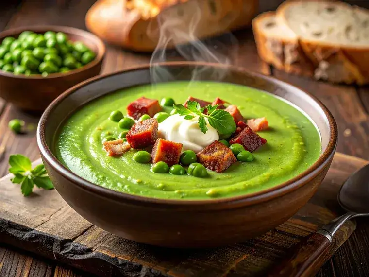 Erbsensuppe mit Speck und Würstchen