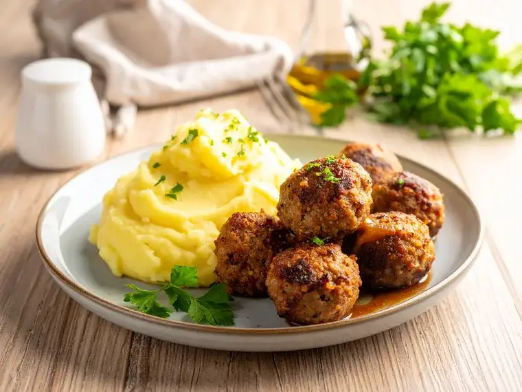 Frikadellen mit Kartoffelpüree