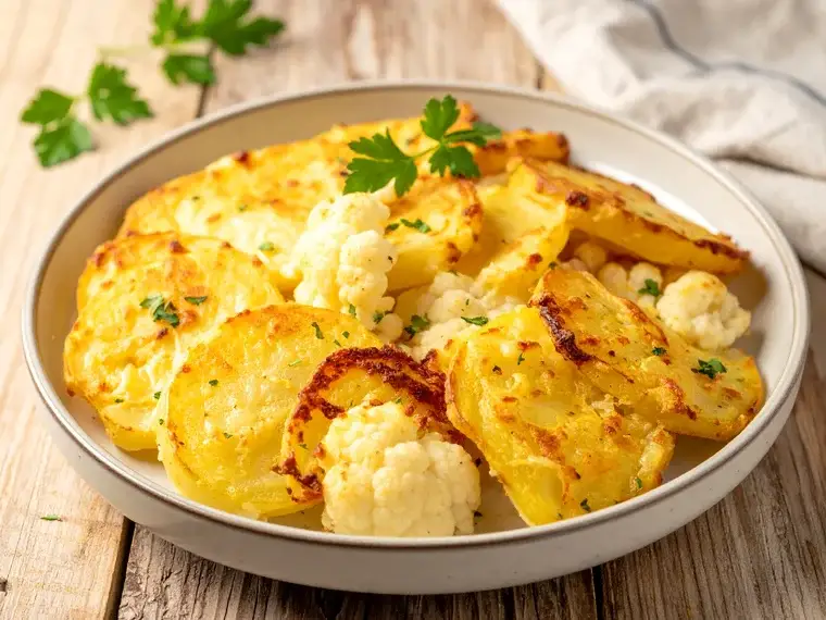 Kartoffel-Blumenkohl-Auflauf mit Käse