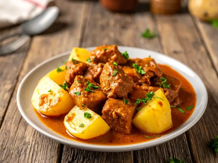 Schweinegulasch mit Kartoffeln
