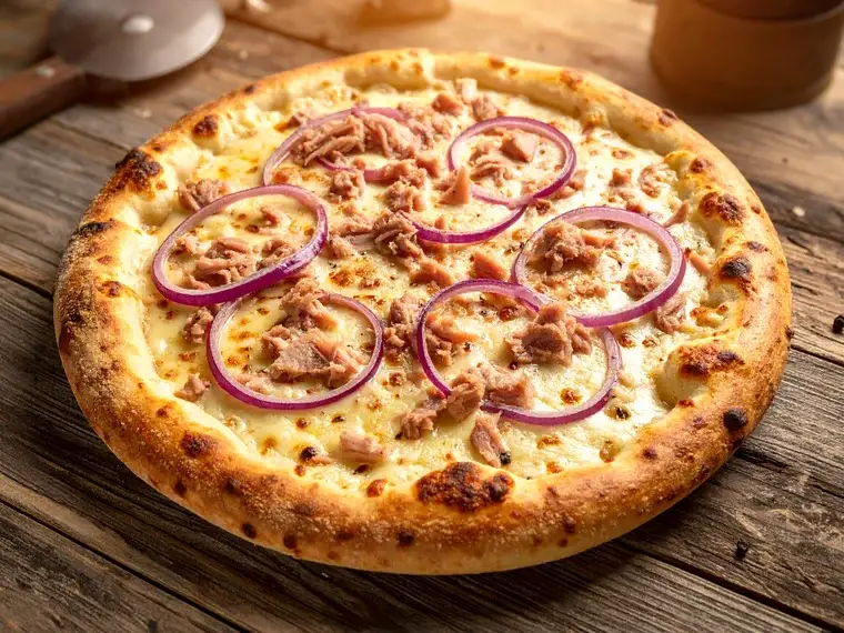 Thunfisch-Pizza mit Zwiebeln